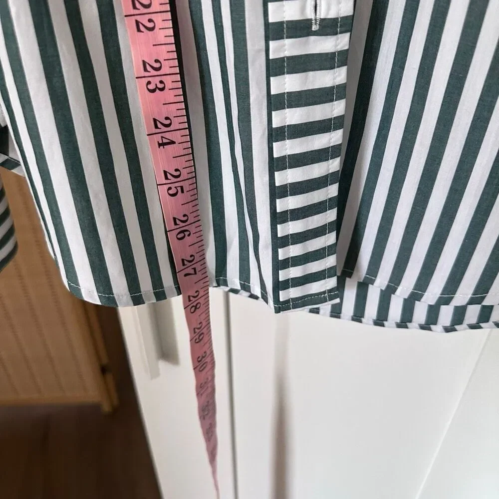 NWT solid and striped button down - Picture 6 of 7